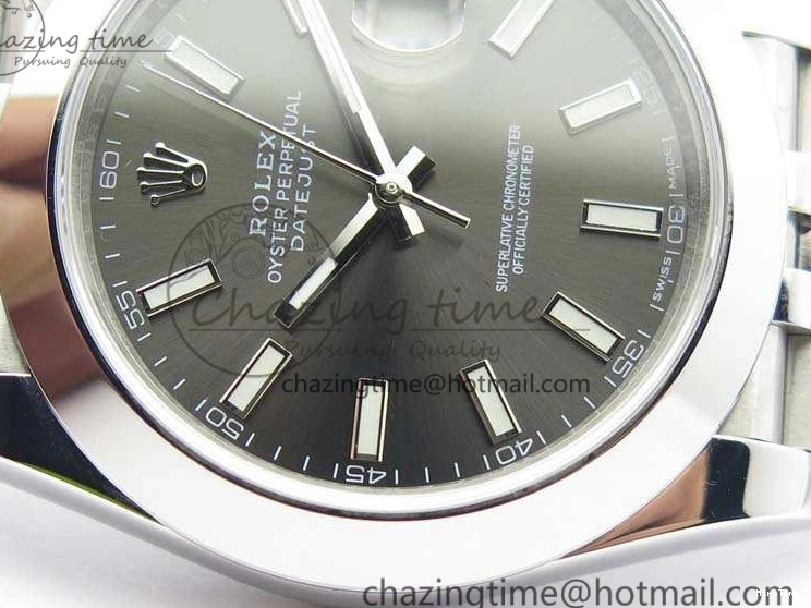 MiroTime 0701 DateJust Smooth Bezel SS Noob 1:1 Best Edition Gray Sticks Dial On Jubilee Bracelet A Packable 3505